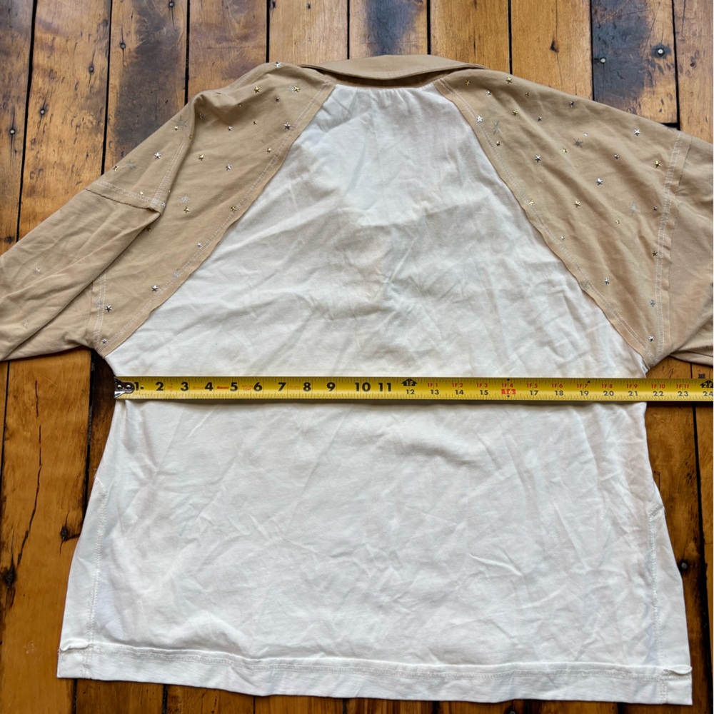 Anthropologie Pilcro Women’s Medium Long Sleeve Stardust Graphic Henley Knit Top - Picture 10 of 10
